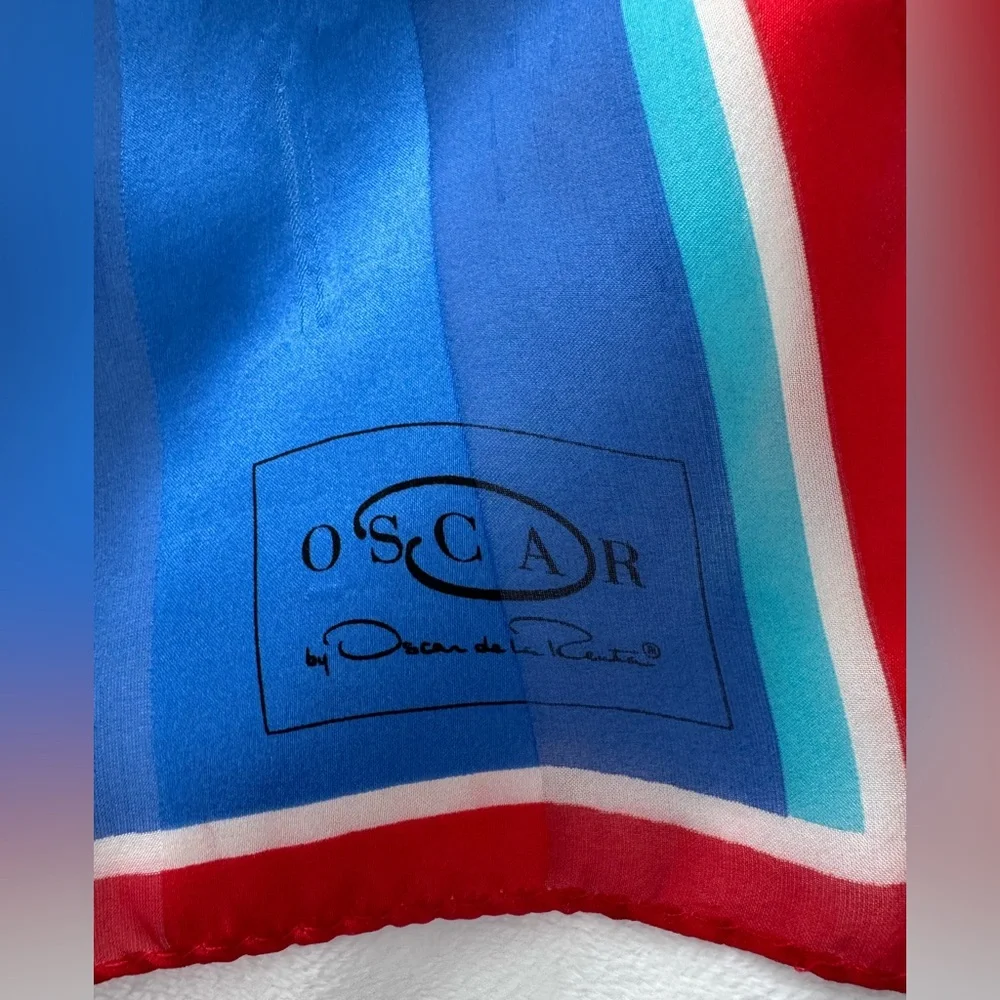 Oscar de la Renta Vintage Multicolor Colorblock Scarf
